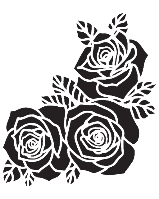 Rose Flower Digital Stencil design preview