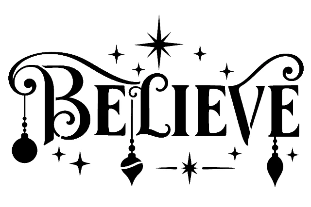 Believe Christmas Digital Stencil design preview