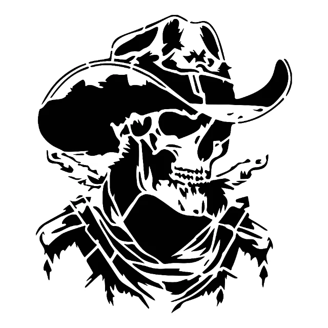 Cowboy Skull Digital Stencil design preview