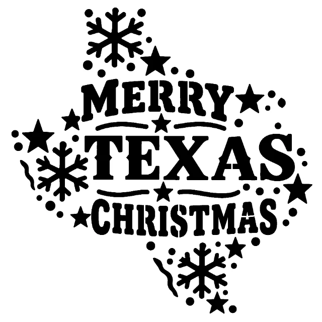 Texas Christmas Digital Stencil design preview