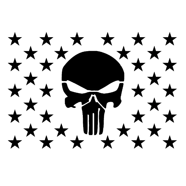 Punisher Flag Classic Digital Stencil design preview