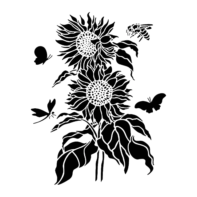 Sunflowers 2026 Bees Digital Stencil design preview