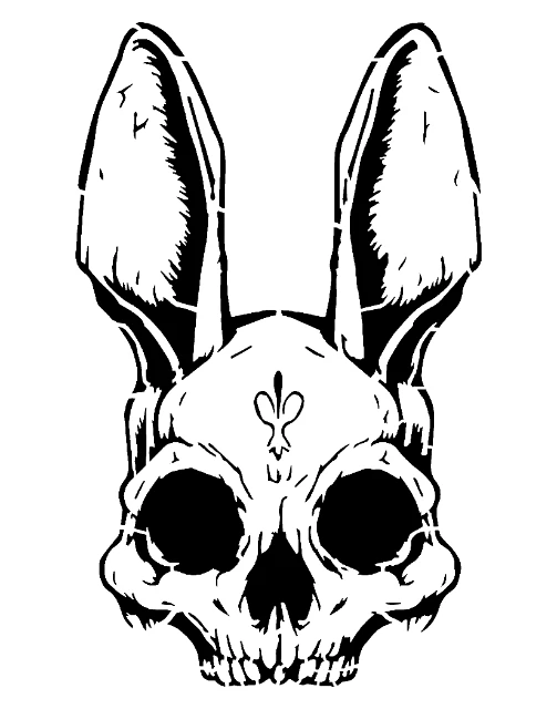 Bunny Skull Digital Stencil design preview