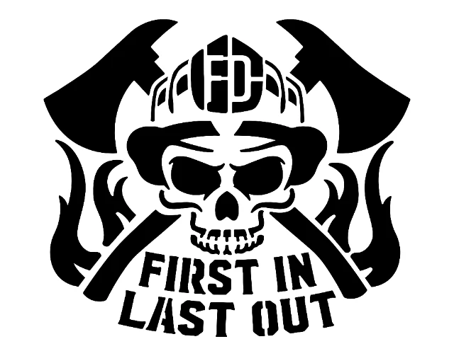 Fire Skull Digital Stencil design preview