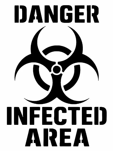 Danger Infected Area Digital Stencil design preview