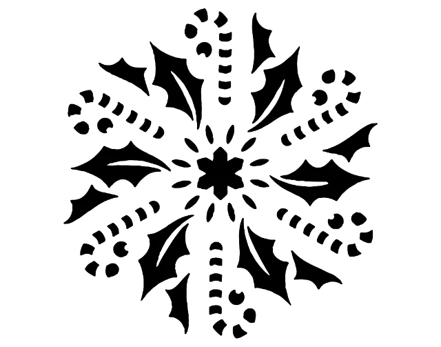 Candy Cane Christmas Ornament Digital Stencil design preview