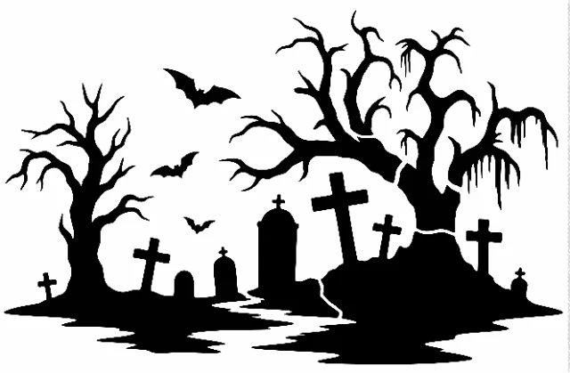 Graveyard Digital Stencil design preview