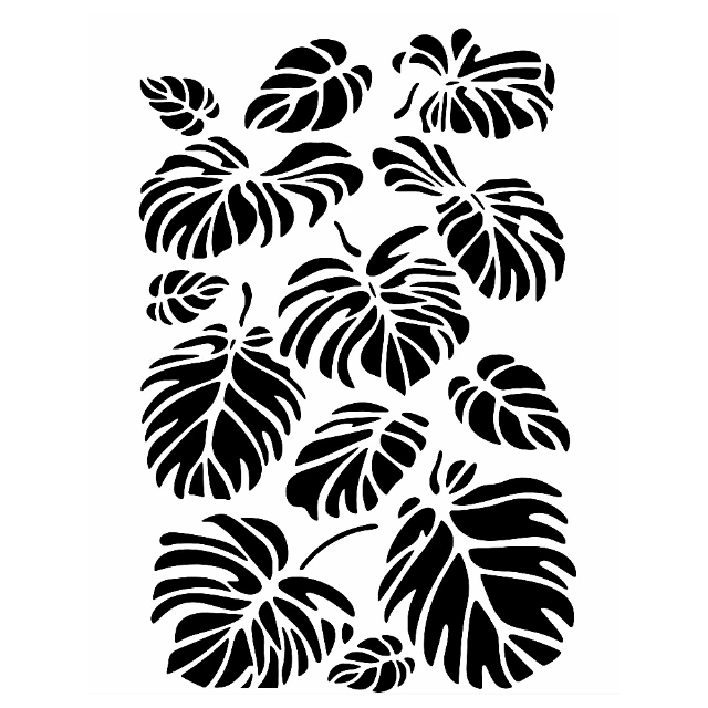 Monstera Leafs Digital Stencil design preview