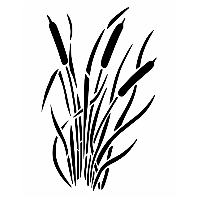 Tall Grass Reeds Digital Stencil design preview