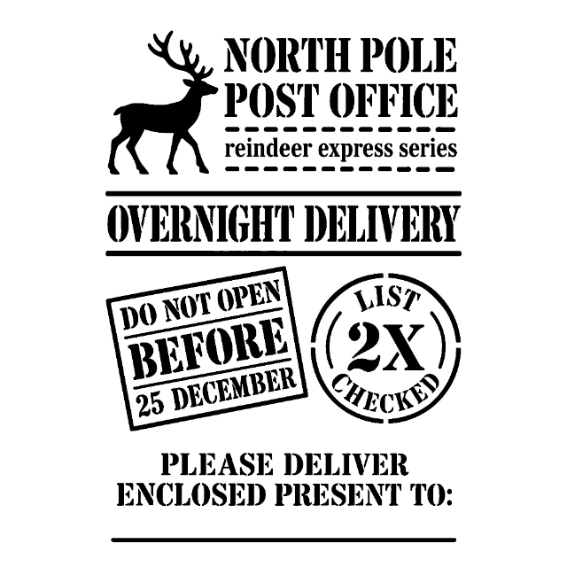 North Pole Post Office Digital Stencil design preview