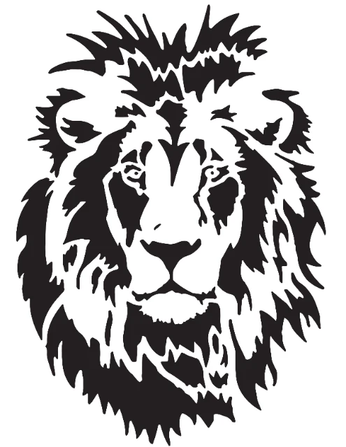 Lion Head Digital Stencil design preview