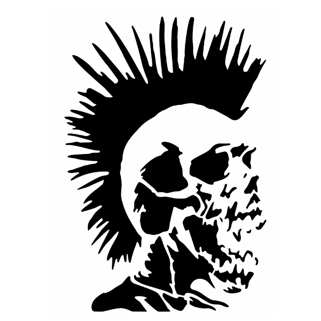 Punk Skull Digital Stencil design preview