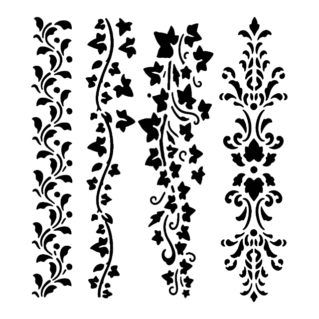 Ivy Border Leaf Vine Digital Stencil design preview