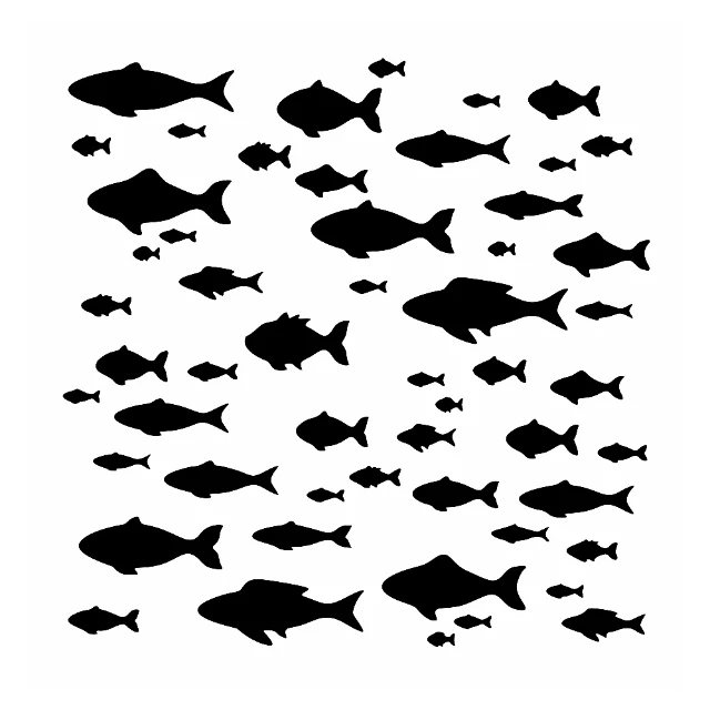 Fish Pattern Digital Stencil design preview
