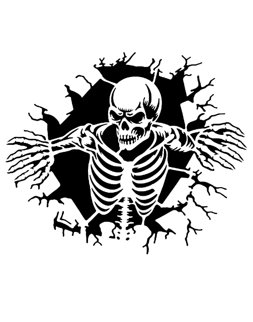 Skull Braking Digital Stencil design preview