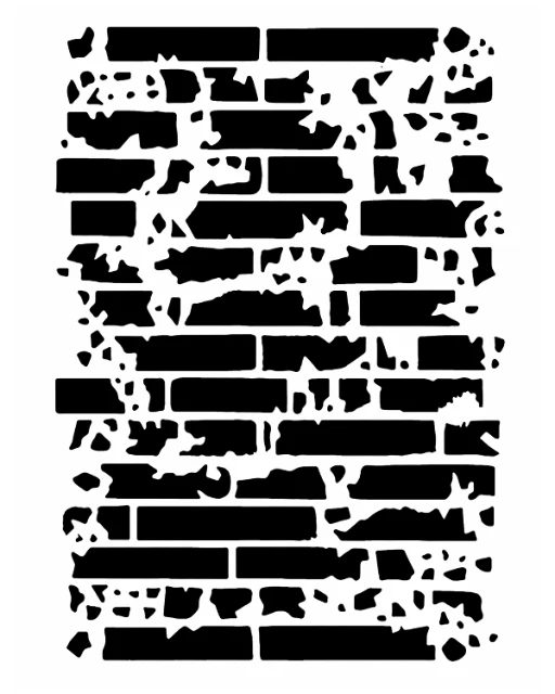 Distressed Brick Wall Digital Stencil design preview