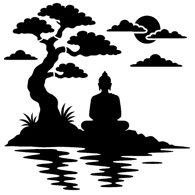 #14 Buddha Digital Stencil design preview
