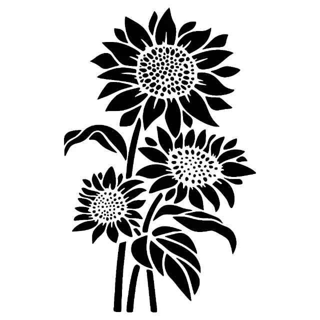 3 Sunflowers X Digital Stencil design preview