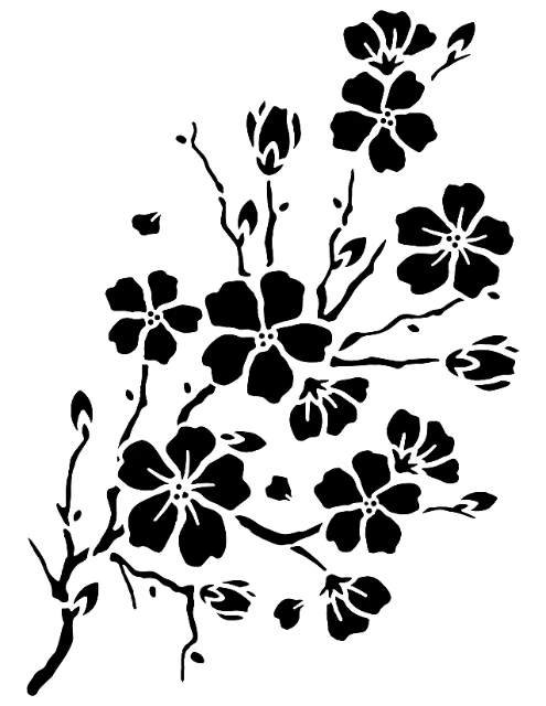 Cherry Blossom Digital Stencil design preview