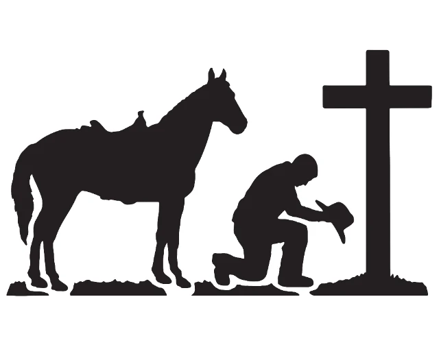 Cowboy Kneeling Digital Stencil design preview