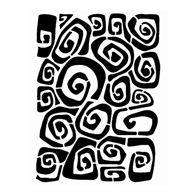 Abstract Swirl Pattern Digital Stencil design preview
