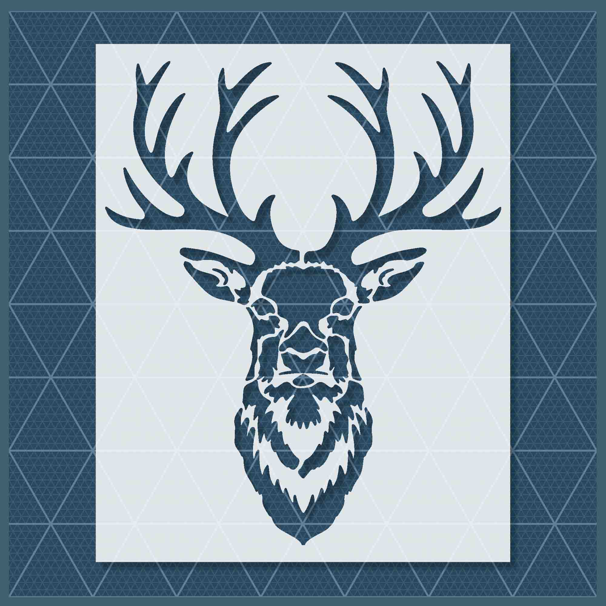 Buck Head Deer Hunting R Buck Deer Stencil - Image 1