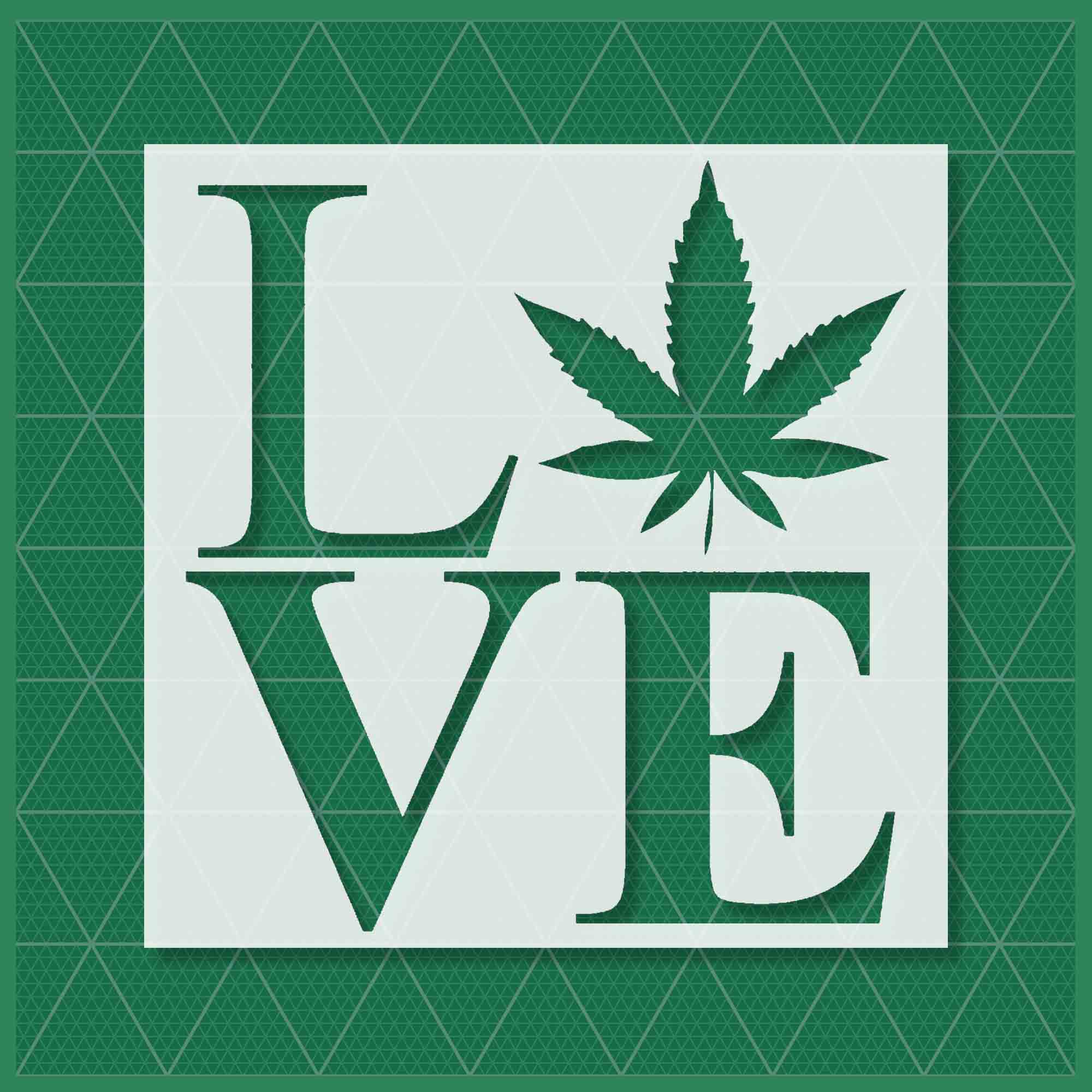 weed-love-stencil Weed Leaf Stencil - Image 1