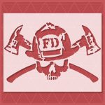 Fire Department Skull Stencil