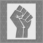 Raised Fist Stencil