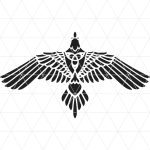 Tribal Raven Stencil
